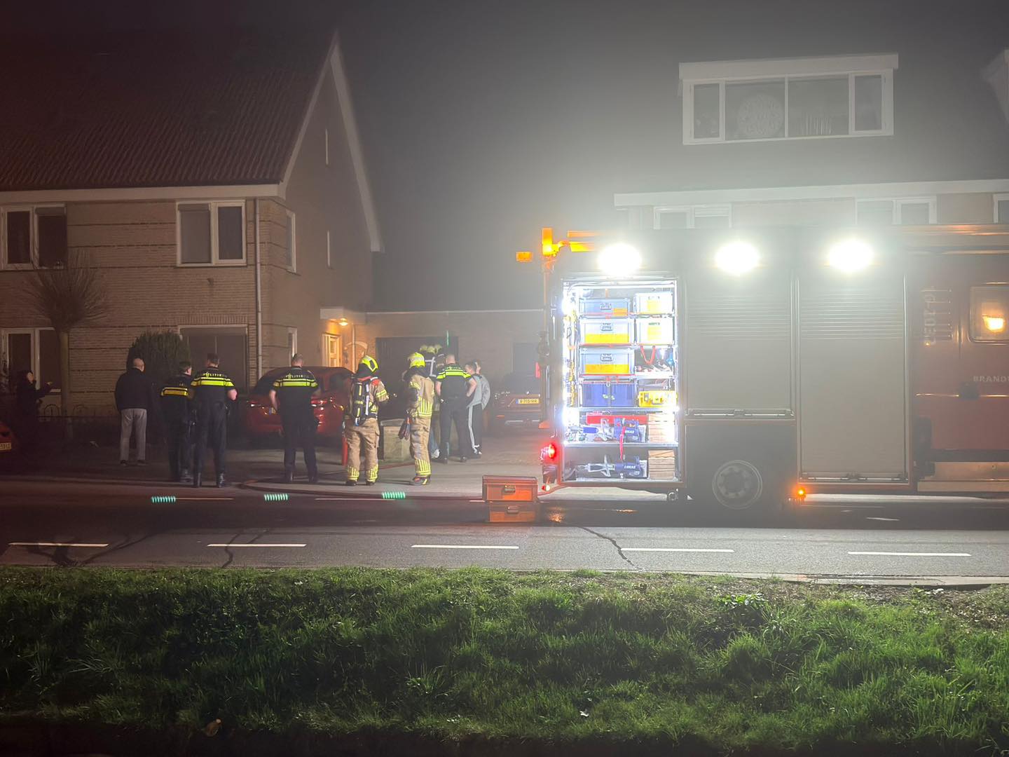 Motorfiets in brand